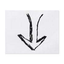 Arrow Pointing Down. Black and White. Custom Flyer