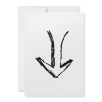 Arrow Pointing Down. Black and White. Custom Invites