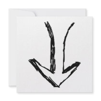 Arrow Pointing Down. Black and White. Custom Invitation