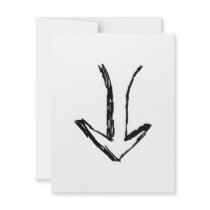 Arrow Pointing Down. Black and White. Custom Announcement