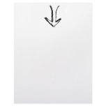 Arrow Pointing Down. Black and White. Custom Letterhead