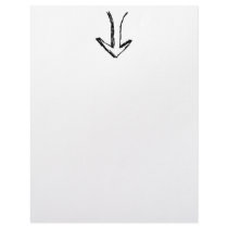 Arrow Pointing Down. Black and White. Custom Letterhead
