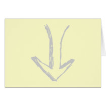 Arrow Pointing Down Gray and Cream. Cards