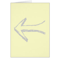Arrow Pointing Left. Gray and Cream. Greeting Cards