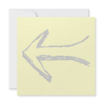 Arrow Pointing Left. Gray and Cream. Custom Invites