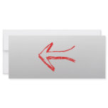 Arrow Pointing Left. Red and Gray. rack cards