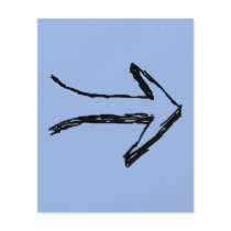 Arrow Pointing Right, Black and Blue. Personalized Flyer