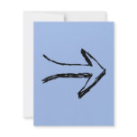 Arrow Pointing Right, Black and Blue. Personalized Announcement
