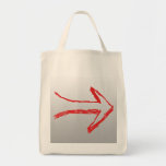 Arrow Pointing Right. On Gray. Canvas Bag