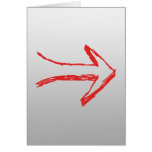 Arrow Pointing Right. On Gray. Greeting Cards