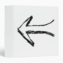 Arrow Pointing to the Left. Black. 3 Ring Binder