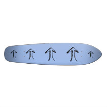 Arrow Pointing to the Left. Black and Blue. Custom Skate Board