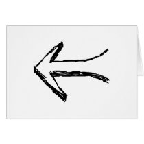 Arrow Pointing to the Left. Black. Greeting Cards