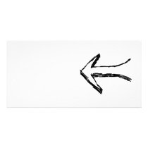 Arrow Pointing to the Left. Black. Photo Cards