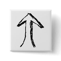 Arrow Pointing Up. Black and White. Button