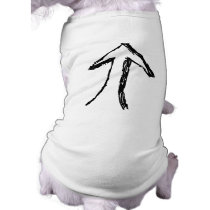 Arrow Pointing Up. Black and White. Dog Tee