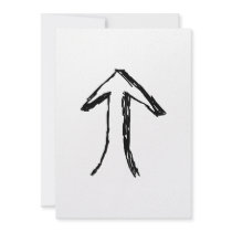 Arrow Pointing Up. Black and White. Custom Announcements