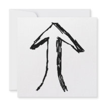 Arrow Pointing Up. Black and White. Custom Invites