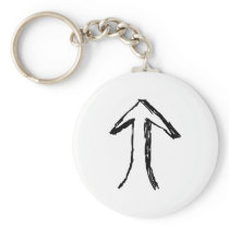 Arrow Pointing Up. Black and White. Key Chains