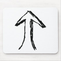 Arrow Pointing Up. Black and White. Mouse Pads