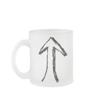 Arrow Pointing Up. Black and White. Coffee Mug