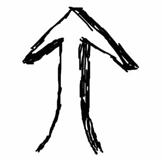 Arrow Pointing Up. Black and White. Cut Out