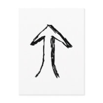 Arrow Pointing Up. Black and White. Post Cards