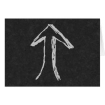 Arrow Pointing Up. Gray on Dark Background. Cards