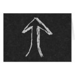 Arrow Pointing Up. Gray on Dark Background. Greeting Card