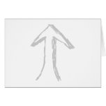 Arrow Pointing Up. Gray on White. Card