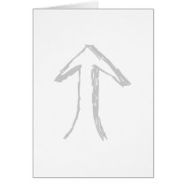 Arrow Pointing Up. Gray on White. Greeting Cards
