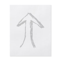Arrow Pointing Up. Gray on White. Flyer Design