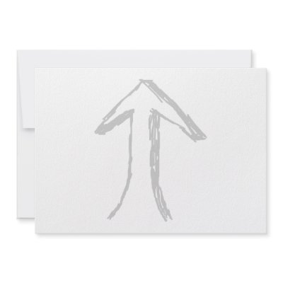 Arrow Pointing Up. Gray on White. Invitations by Graphics_By_Metarla