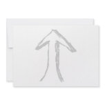 Arrow Pointing Up. Gray on White. Invitations
