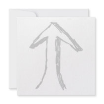 Arrow Pointing Up. Gray on White. Personalized Announcement