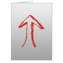 Arrow Pointing Up. On Gray. Greeting Card