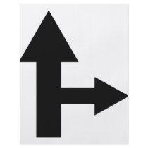 arrow straight and right icon flyers