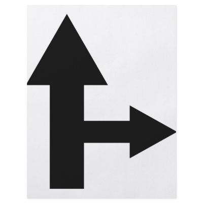 arrow straight and right icon flyer design by TomaniacLines