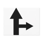 arrow straight and right icon post cards