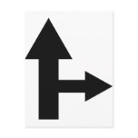 arrow straight and right icon postcard