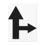 arrow straight and right icon postcard