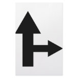 arrow straight and right icon personalized stationery