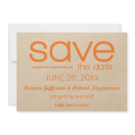 Arrow Typography Save the Date, Orange Custom Invitation
