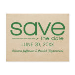 Arrow Typography Save the Date Postcard, Green