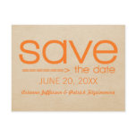 Arrow Typography Save the Date Postcard, Orange