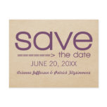 Arrow Typography Save the Date Postcard, Violet