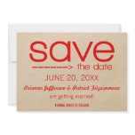 Arrow Typography Save the Date, Red Personalized Invitations