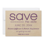 Arrow Typography Save the Date, Violet Custom Invites