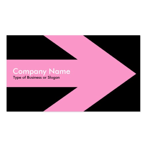 Arrow v3 (Pink) - Black Business Card Templates (front side)