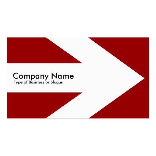 Arrow v3 (White) - Maroon 990000 Business Card Templates (front side)